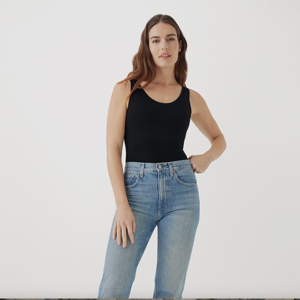 Pact Bodysuit Black Cotton Small